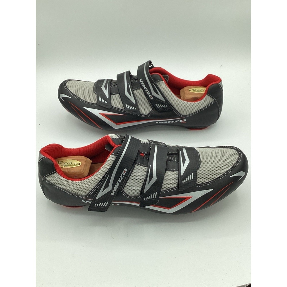 Venzo MX Triple Strap Cycling Bike Shoes Mens Size 14. Reflective Excellent Cond